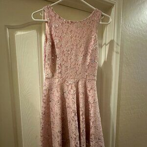 Cute Easter/Spring sparkly dress. Size 1. Rose color